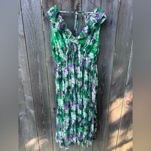 Floral Green and Purple Women's Dress